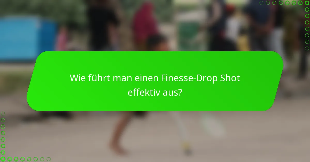 Wie führt man einen Finesse-Drop Shot effektiv aus?